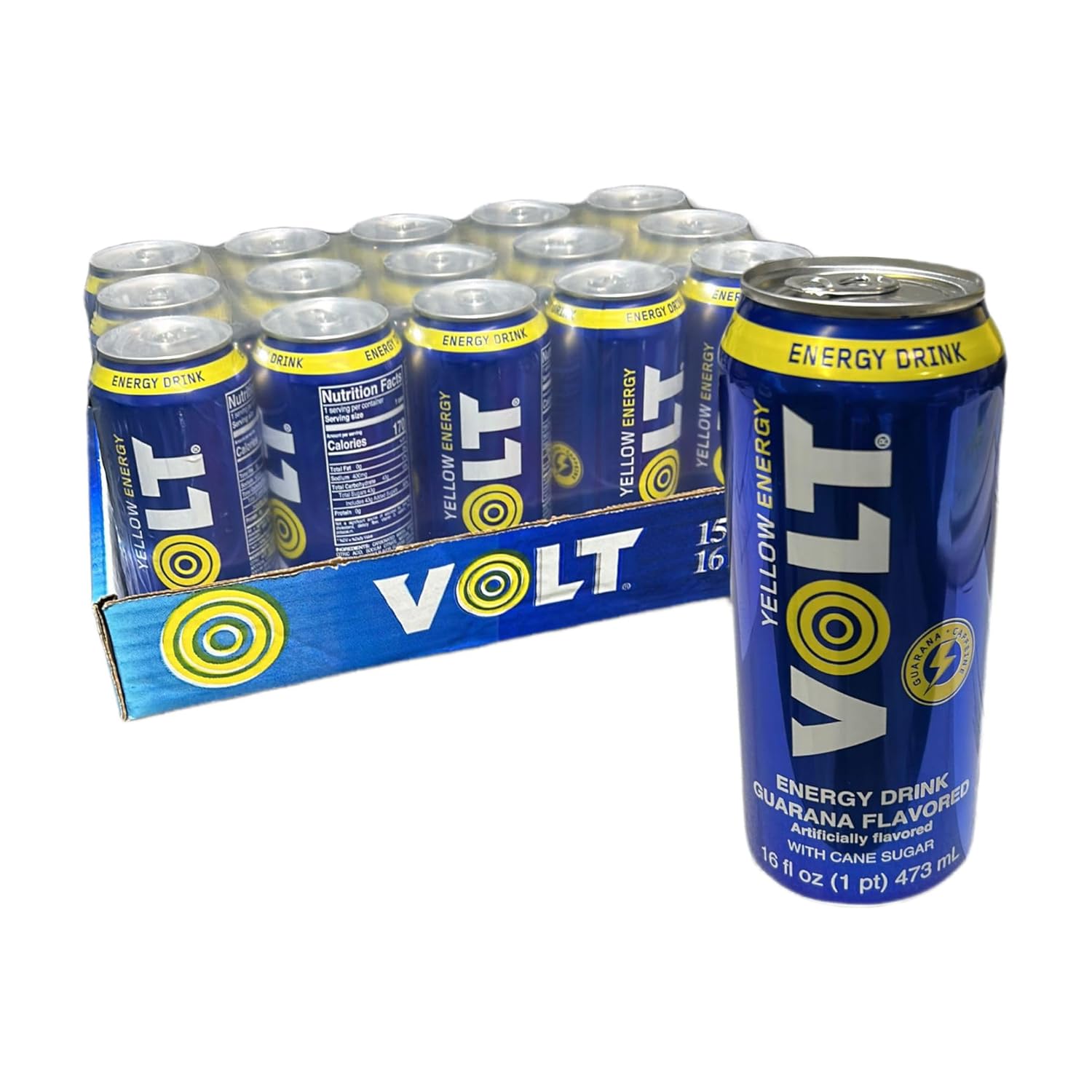 VOLT Blue Energy - Drink (16 fl. oz. - 15 pcs Case, Blueberry)