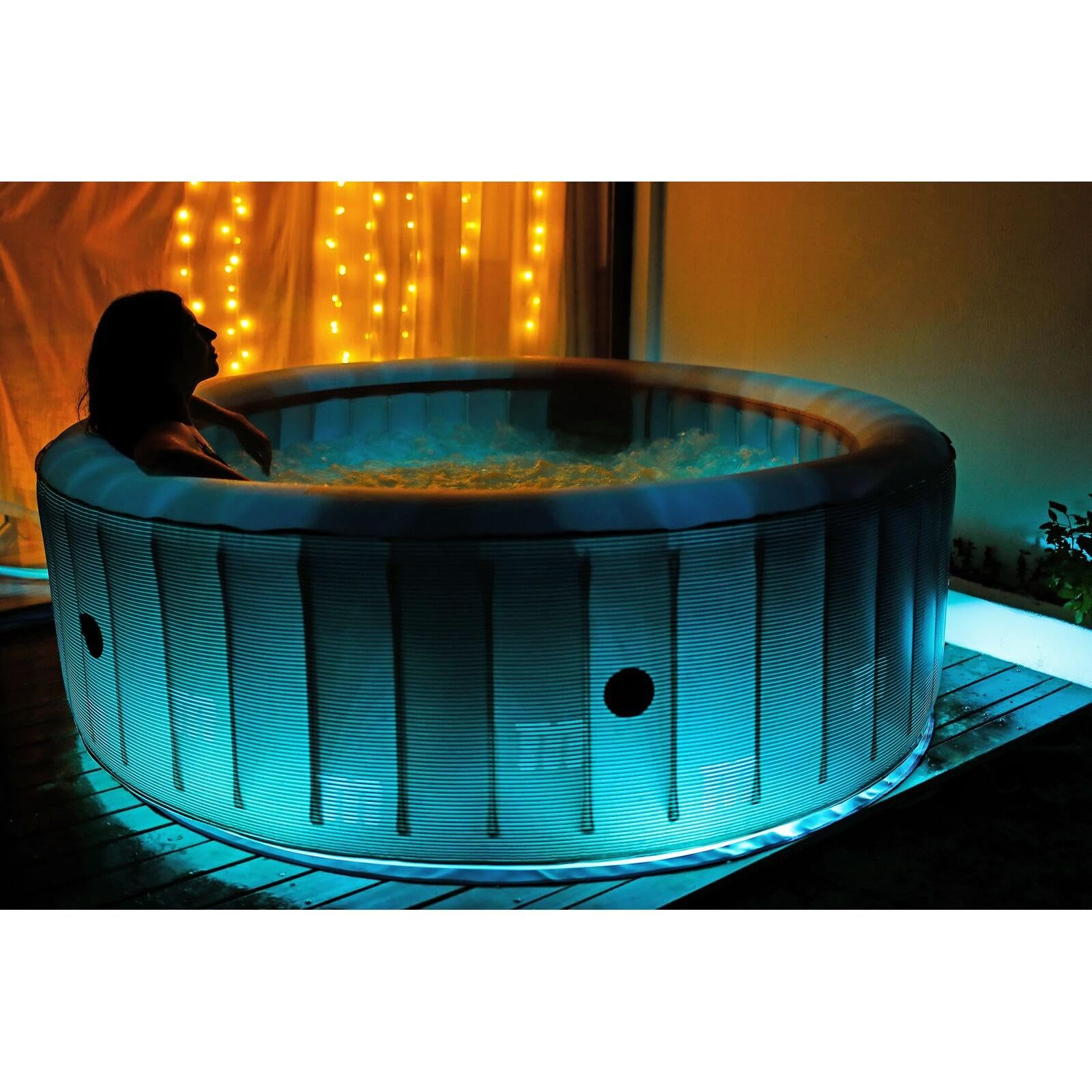 MSpa Starry SPA Hinchable Circular 4-6 Personas con hidromasaje Air Jet, luz LED, calefacción, filtración Inteligente y desinfección UVC
