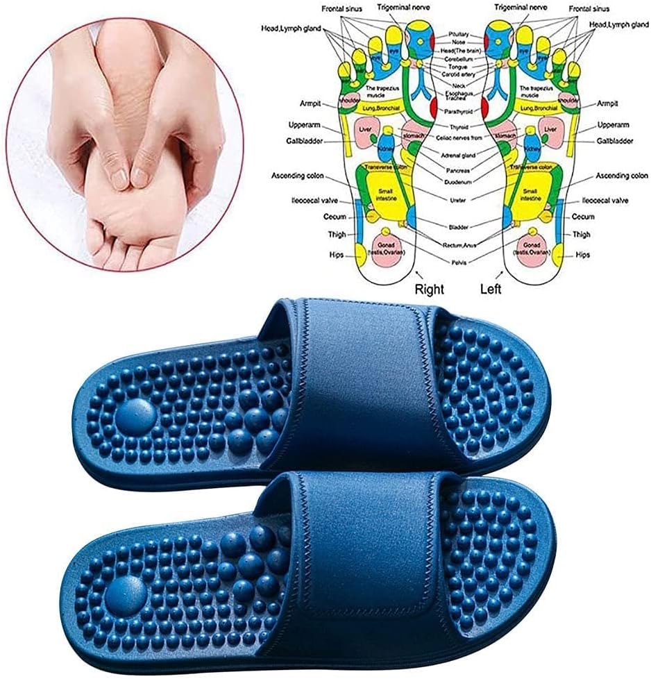 Acupressure age Slippers Women Men Plantar Fasciitis age ls Deep Tissue Foot ager Home Shower Shoes Relieves Nerve Tension And Pain In The Feet(Yellow,40/41 EU)