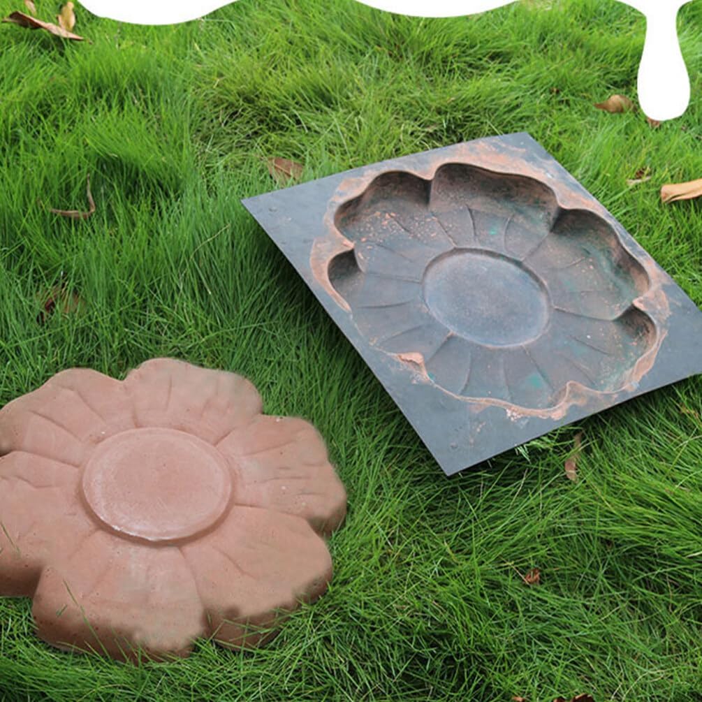 USHOBE Path Maker Mould Turtle Shaped Stepping Stone Mold Reusable DIY Path Maker Mold Concrete Cement Mould Stepping Stone Road Making Tool for Garden Lawn Driveway Paving Flower Shape