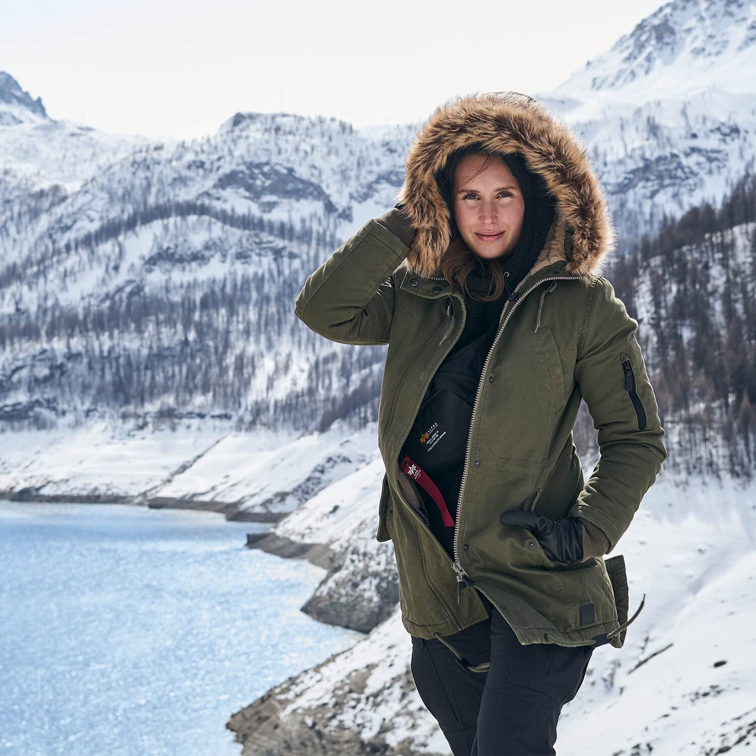 bw-online-shop Ladies Fishtail Winterparka mit Teddyfutter Parka Jacke Wintermantel