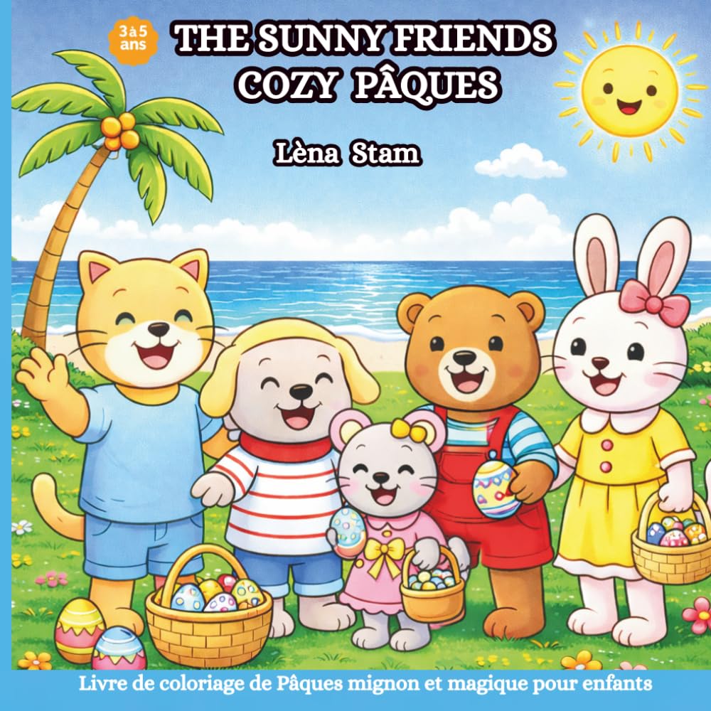 THE SUNNY FRIENDS COZY PÂQUE: Livre de coloriage de Pâques mignon et magique pour enfants. 40 adorables pages de coloriage de Pâques, remplies de ... magie printanière ! (Les Aventures Colorées)