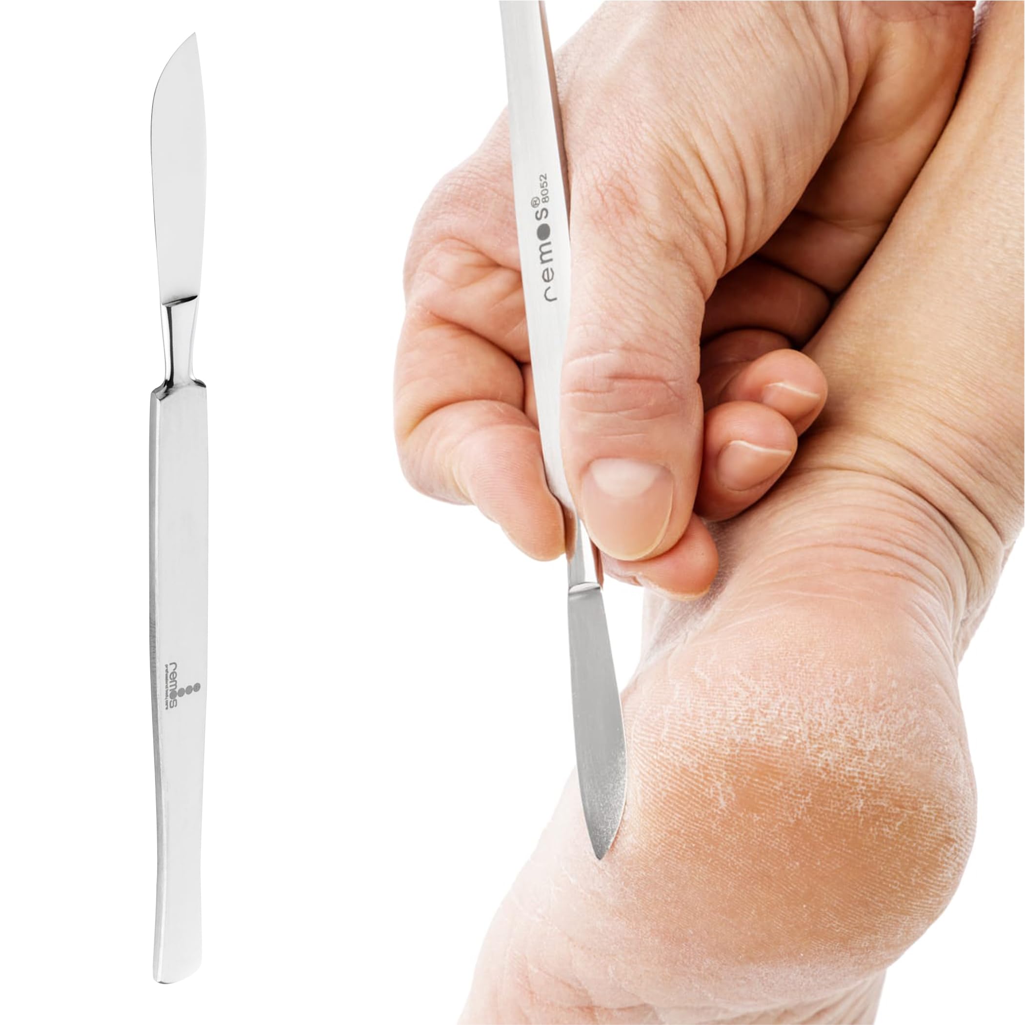 REMOS bisturí romo [16cm] inoxidable - para raspar los callos después de un baño de pies