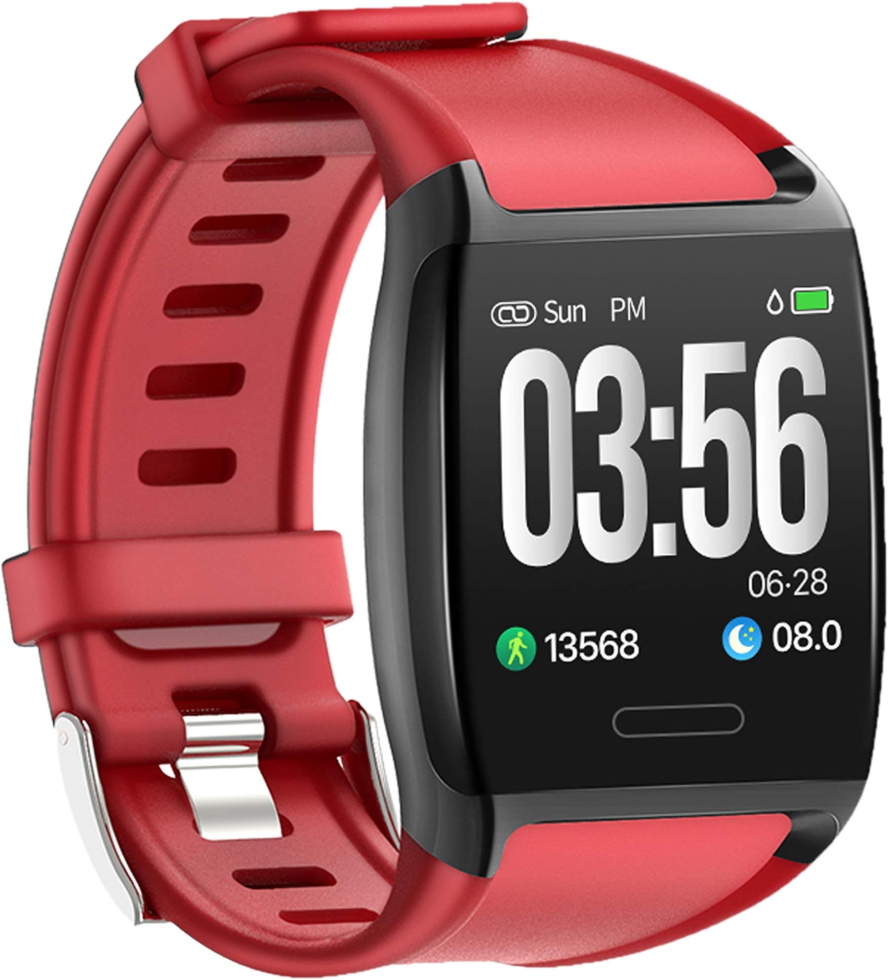 Watch Activity Tracker, Heart Rate Monitor, Smart Activity Tracker, Alert for Android and iPhone (Red)