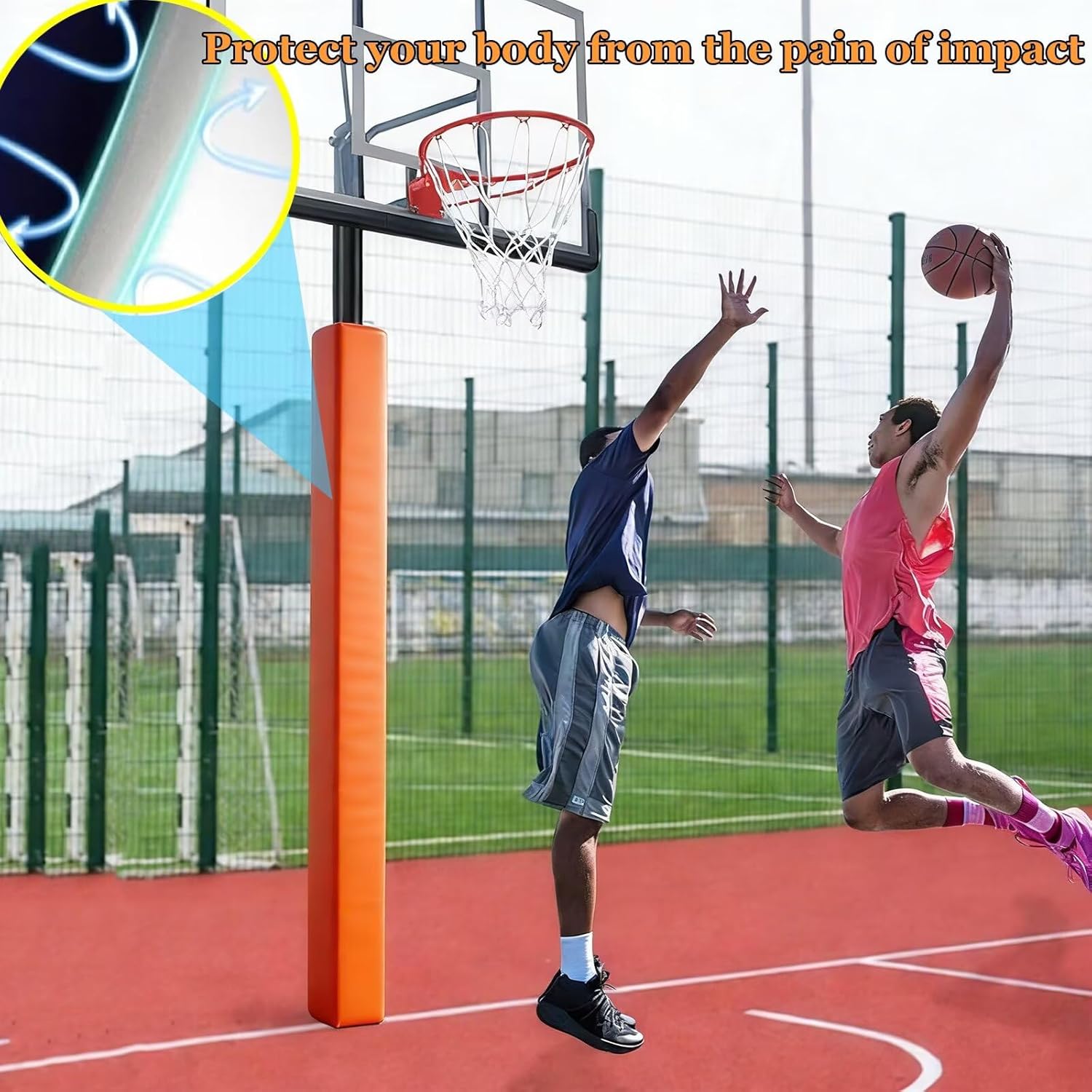 6ft Height Square Pole Padding Wrap, 2x2-13x13 Four Side Wrap Around Safety Pole Pad/Column Protection Mat 0.8" Thick for Basement Schools Baby Room, Detachable Resuable Pipe Cushion Cover