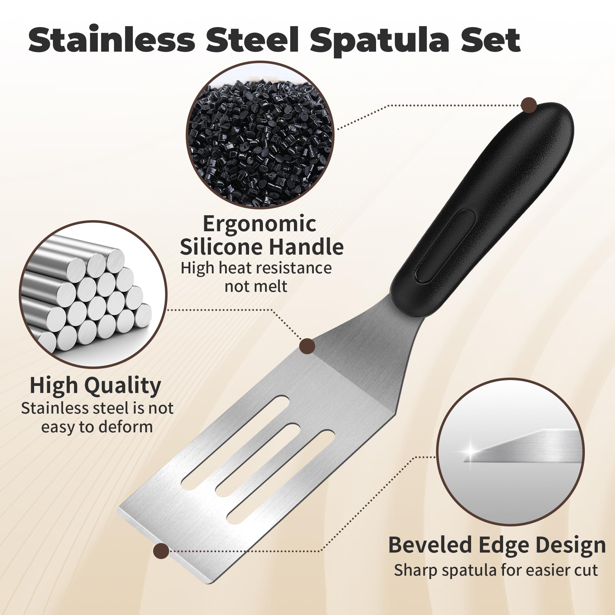 Stainless Steel Mini Spatulas - 2PC Set -3
