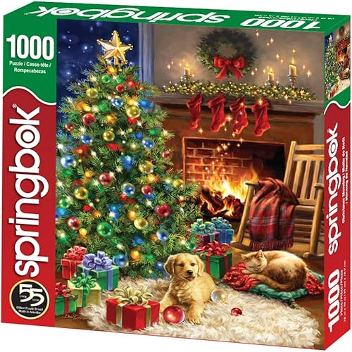 Miniatura 2 de Springbok - Mañana de Navidad - Rompecabezas de 1000 piezas - Escena clásica de una acogedora mañana de Navidad bajo el árbol es colorida y relajante
