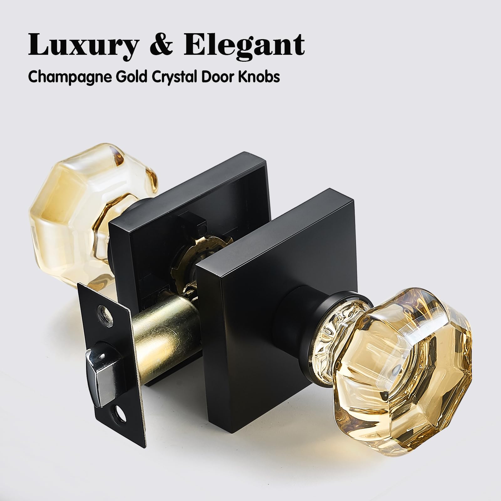 Champagne Gold Crystal Door Knob - Elegant Design -2 Champagne Gold Crystal Door Knob - Elegant Design -2