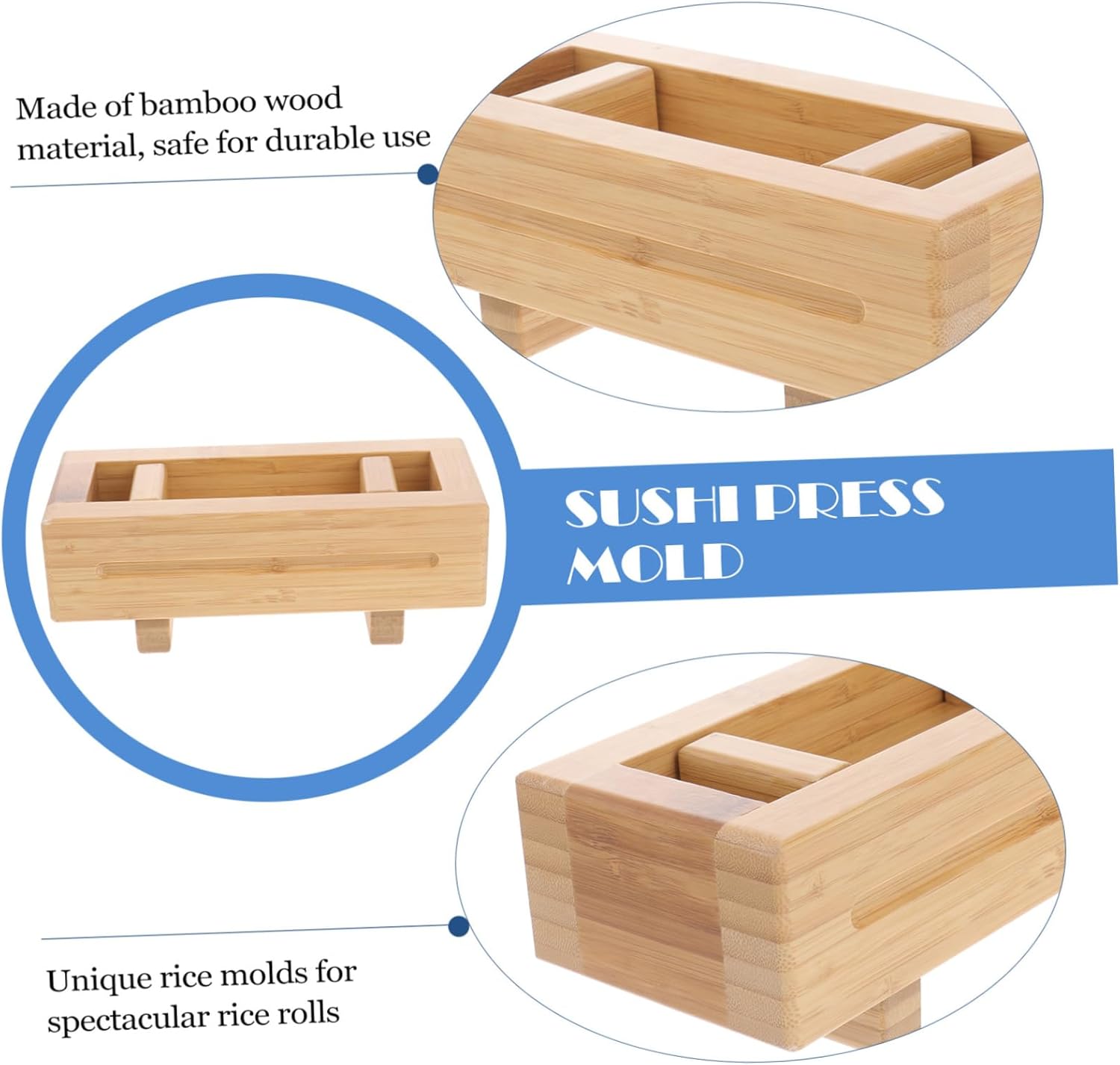 Cabilock Handmade Bamboo Sushi Mould Sushi Press Mold Molds for Restaurant Home Use