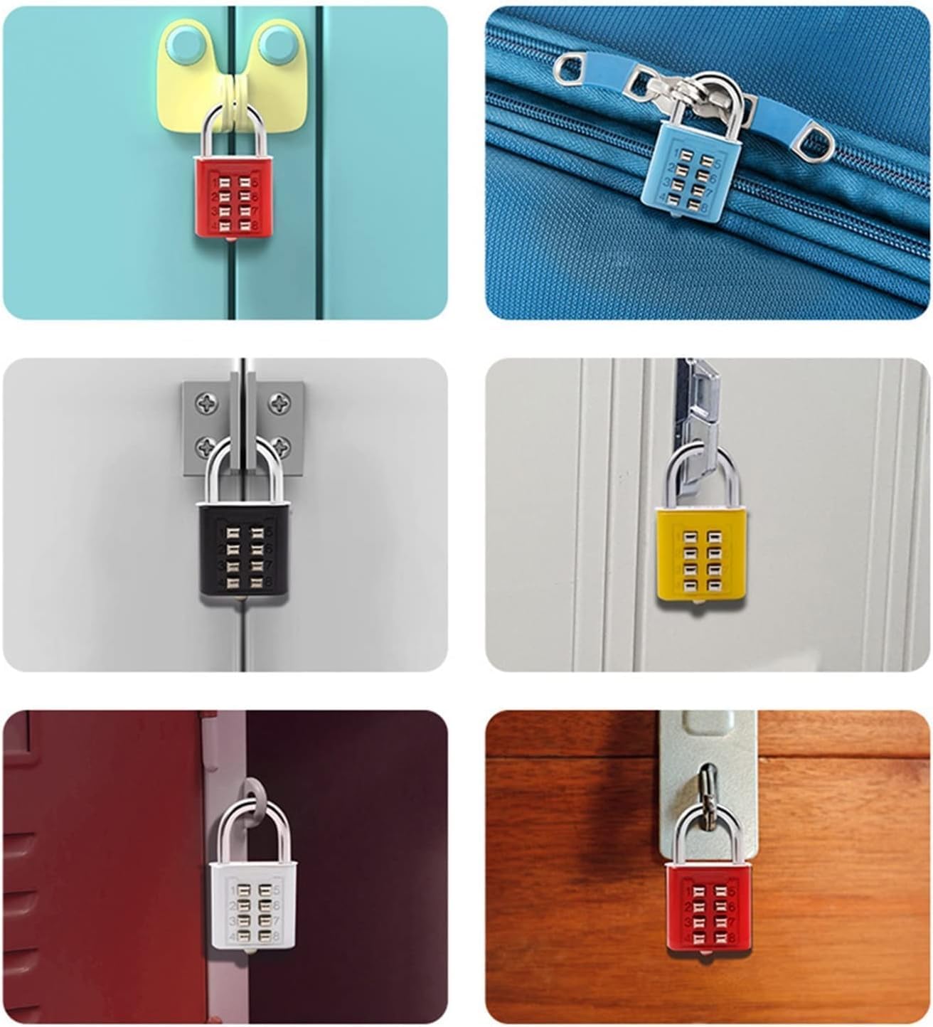 Combination Lock，Locker Lock，Locker Code Lock，8 Digits Password Code Combination Padlock Zinc Alloy Smart Lock for Suitcase Luggage Travel Code Keyed Anti-thieft Lock Padlocks