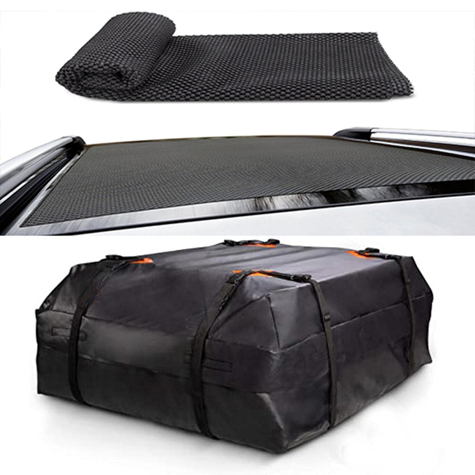 Auto Dachbox Faltbare Dachkoffer Aufbewahrungsbox Wasserdicht Dachtasche Dachgepäckträger Tasche Aufbewahrungsbox Für Reisen Und Gepäcktransport, Autos, 420D-Oxford