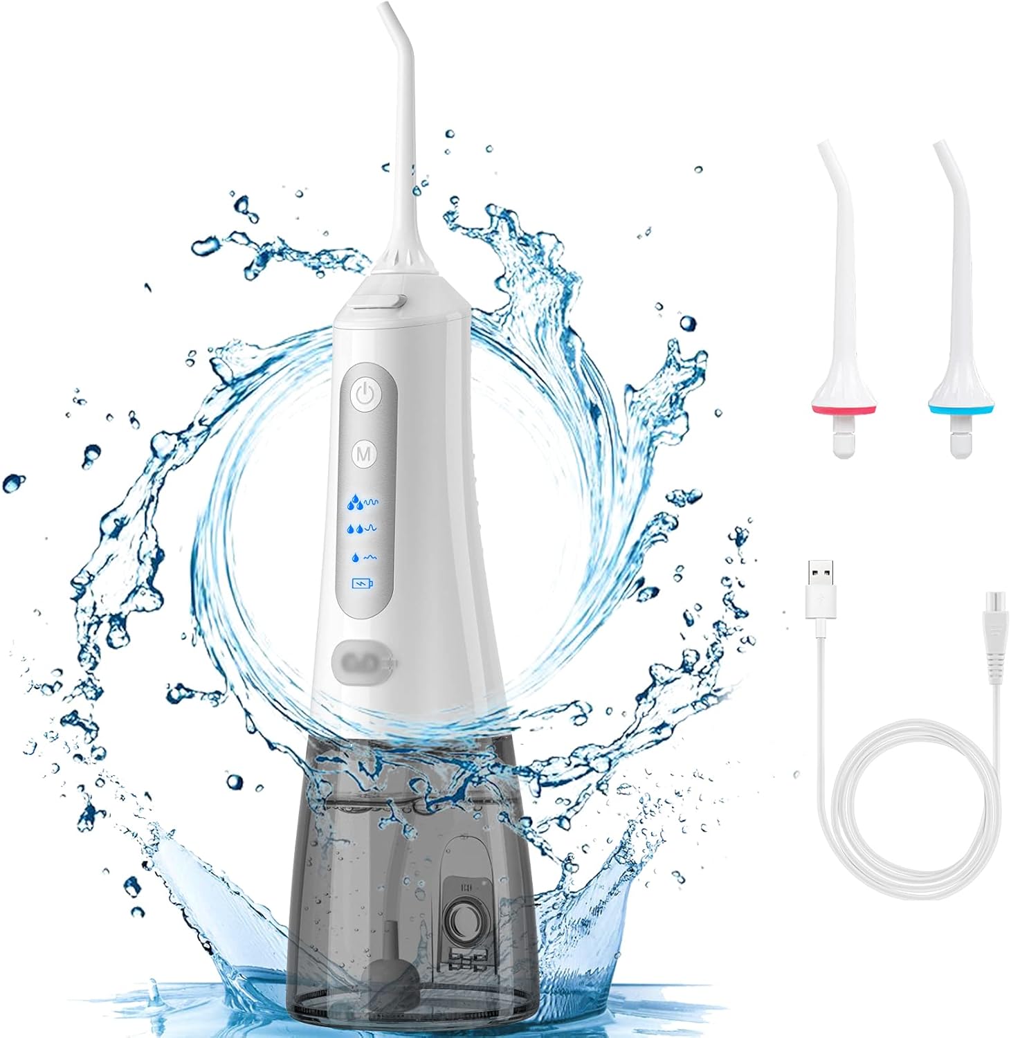 Water Flosser Cordless Teeth Cleaner, Portable Dental Oral Irrigator 6 Modes, 6 Replacement Tips, IPX7 Waterproof Rechargeable Water Flossing for Braces, Home, Travel : Beauty & Personal Care