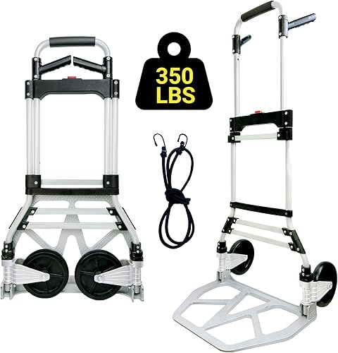 Miniatura 9 de FUVLFAL Carrito de escalada de escaleras, carrito de mano plegable, carrito de compras de comestibles con ruedas silenciosas, capacidad de peso de