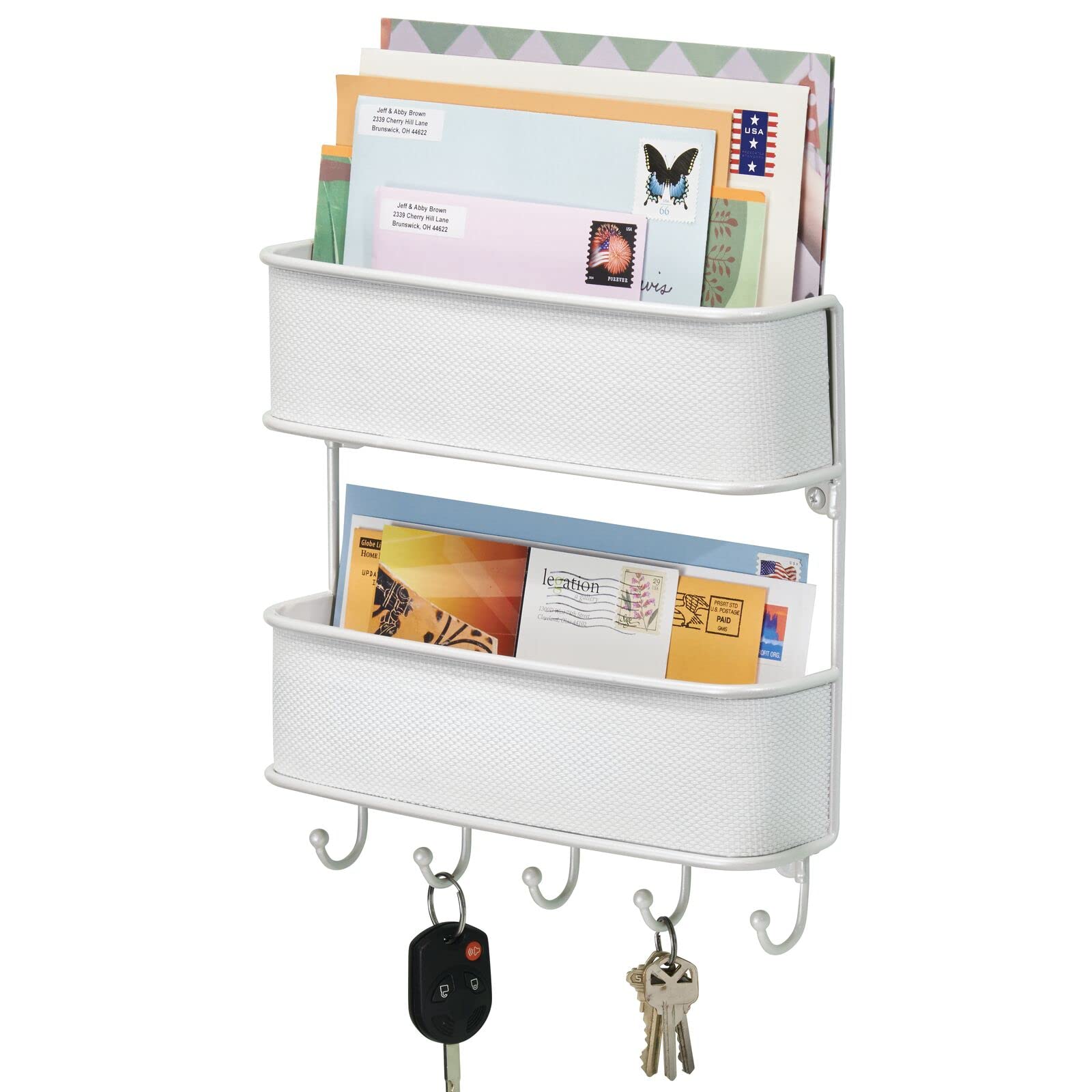 mDesign Letter Tray and Key Holder WallMounted Key and Letter Holder
