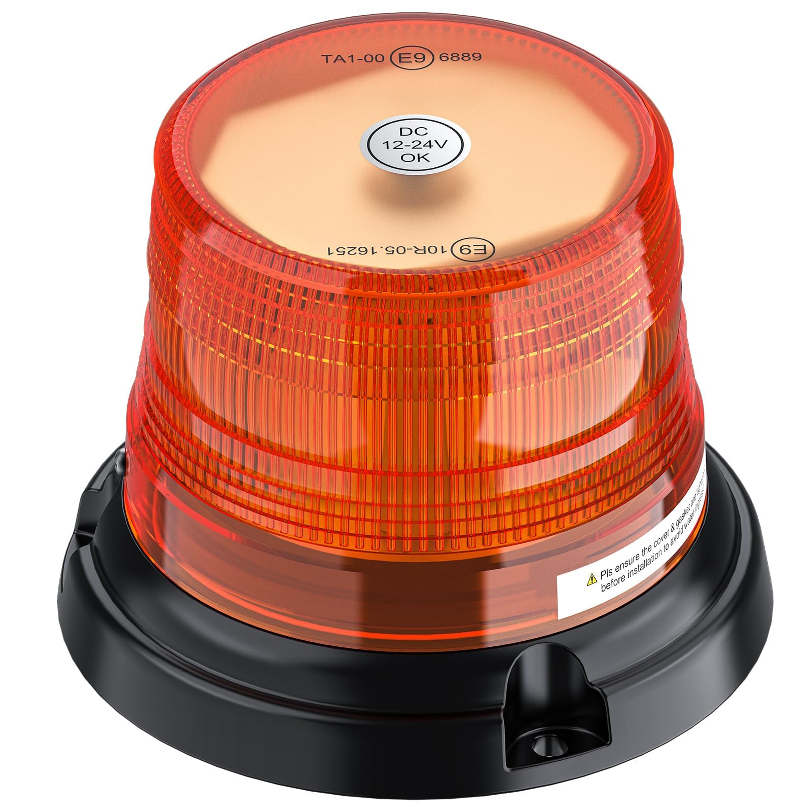 AUTOUTLET Lampa dookoła 12 diod LED, żółta, 10 V-30 V, magnetyczna lampka ostrzegawcza, 32 tryby świecenia, kabel 5 m, E9, IP56, światło ostrzegawcze, światło ostrzegawcze, światło stroboskopowe