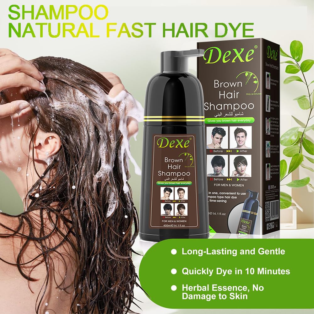 Instant Brown Hair Shampoo 14.1 fl oz (400 ml), gentle botanical