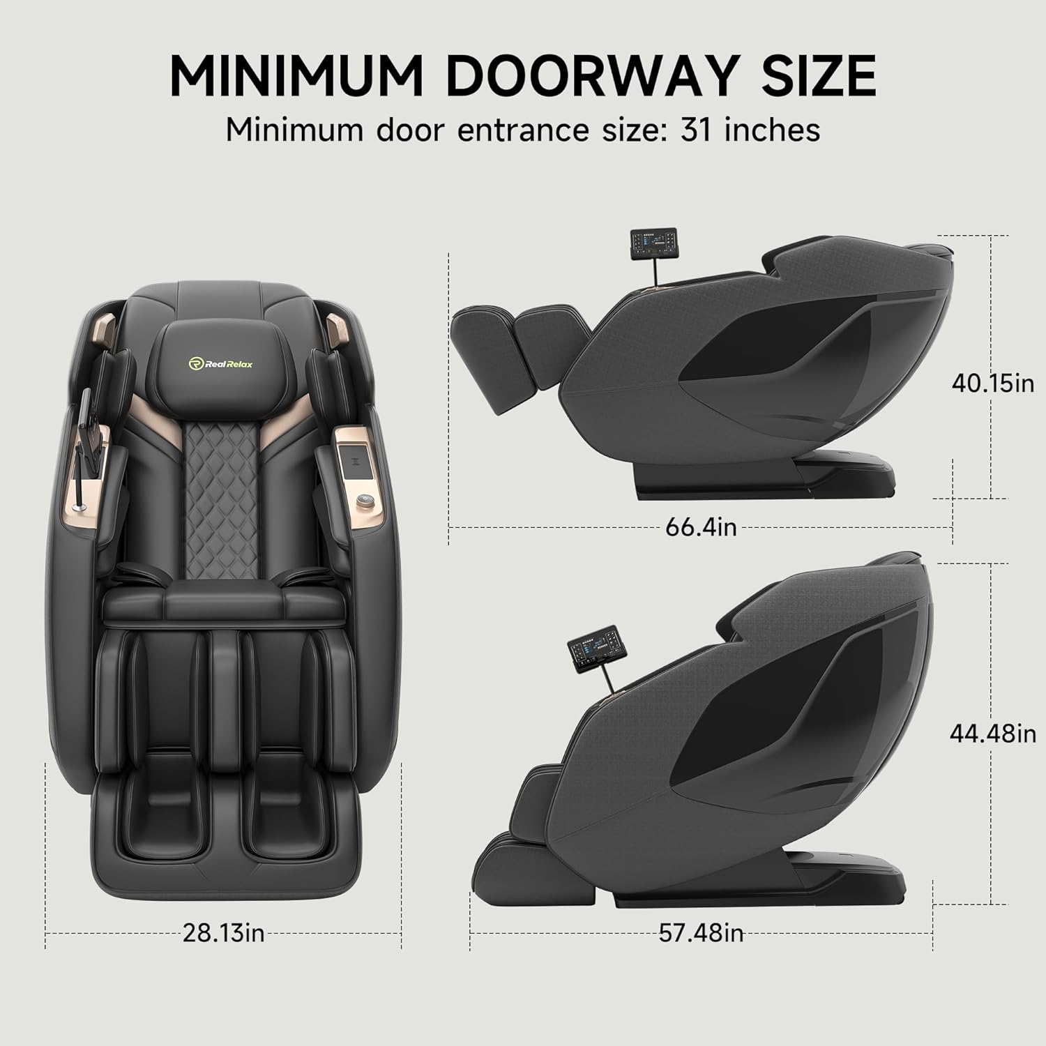 Real Relax Massage Chair PS5200 Black + Favor-06 Black