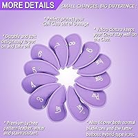 Vista 2 de FINGER TEN Premium Synthetic Leather Stylish Iron & Wedge Golf Head Covers Value 12 Piece Set, Embroidered Labels & Fits Most Clubs Gift Set, Travel