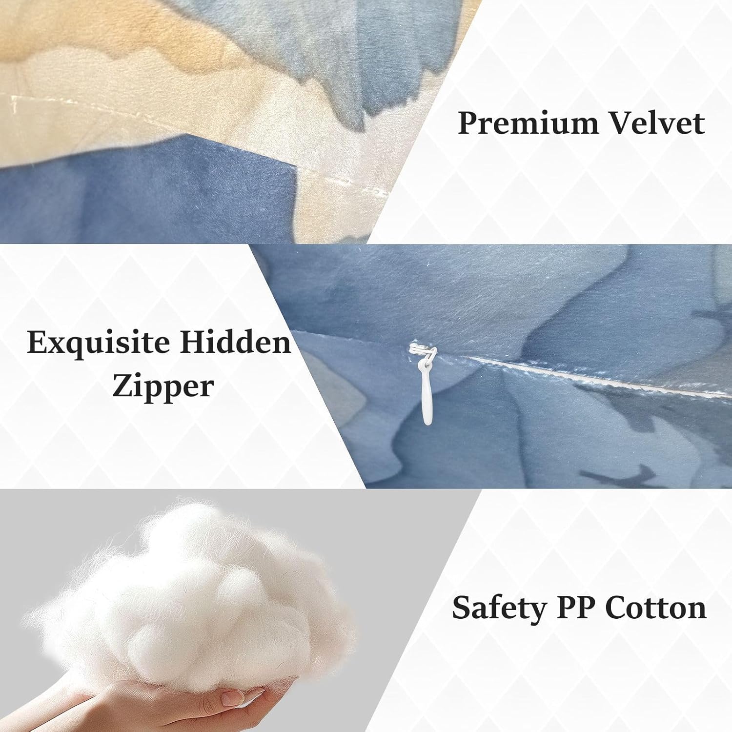 Blue Mountain2 Human-Shaped Pillow Soft Body Pillows Washable Velvet Pillows for Anxiety Relief Sleeping Cuddling & Support