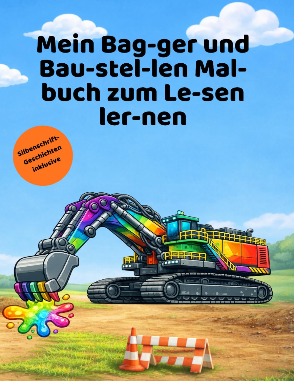 Mein großes Bagger- und Baustellen-Malbuch zum Lesen lernen: Mein großes Bagger- und Baustellen-Malbuch zum Lesen lernen
