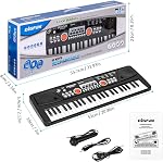49 Key Kids Piano Clavier, Piano électrique pour débutants avec Microphone forsToddlers, Jouets de musique Cadeaux de Noël d'anniversaire pour les enfants de 3 à 12 ans