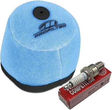 19892001 CR250R CR500R Service Kit Pre-Oiled Pro Air Filter AFR-1001-00 + NGK BR8EG Spark Plug | Compatible with Honda CR250R Routine Maintenance