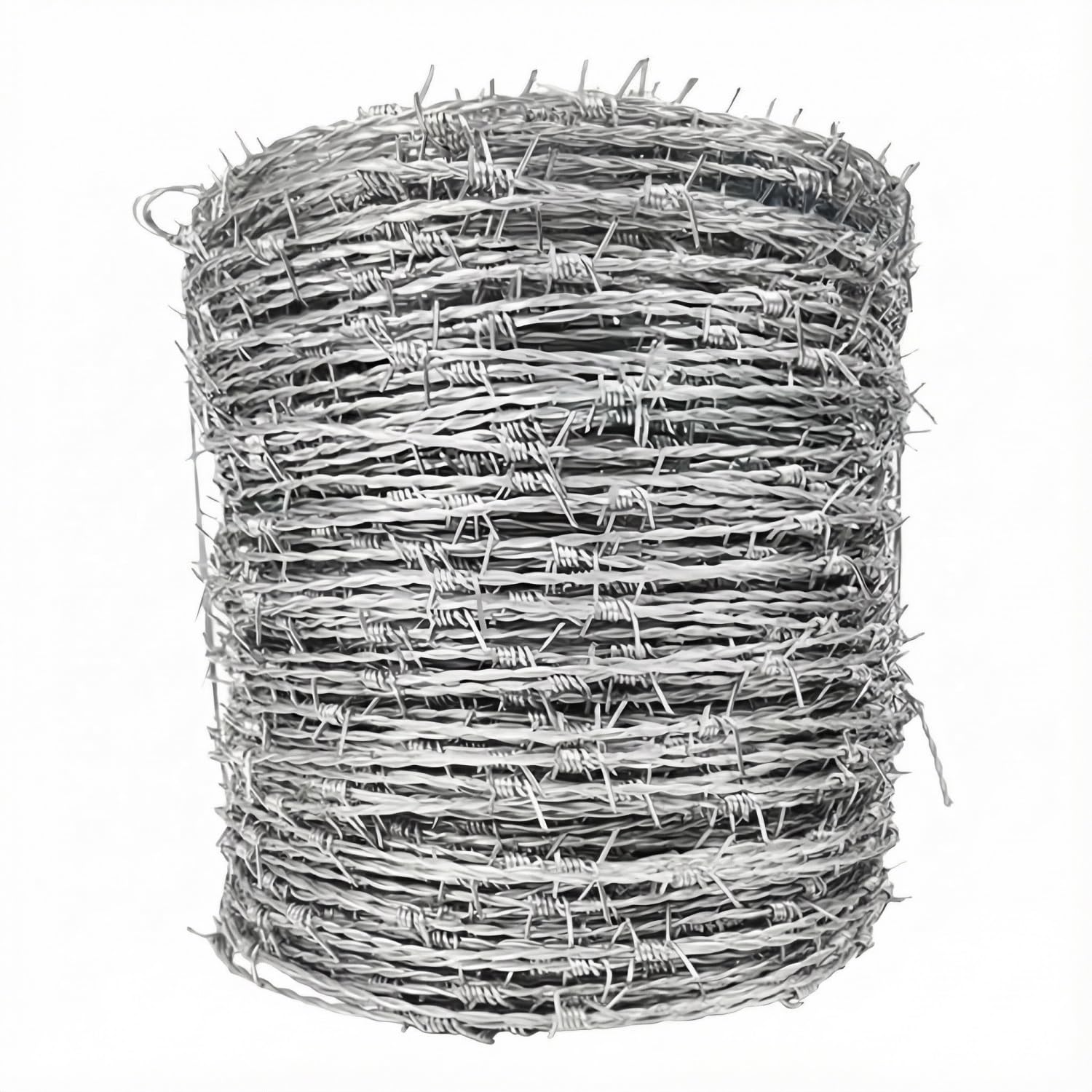 Lxlambentive Galvanized Barbed Wire Security Livestock Paddock Fence Roll 1.6mm, 10-100m Options, Double Twist, Rust-Resistant For Farm & Garden Boundary Protection(100m)