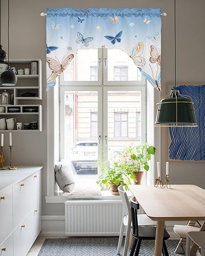 Miniatura 5 de Butter-Fly Art Swag - Cortinas de cocina, cenefa con bolsillo para barra, paneles de cortina para dormitorio, sala de estar, baño, cafetería,