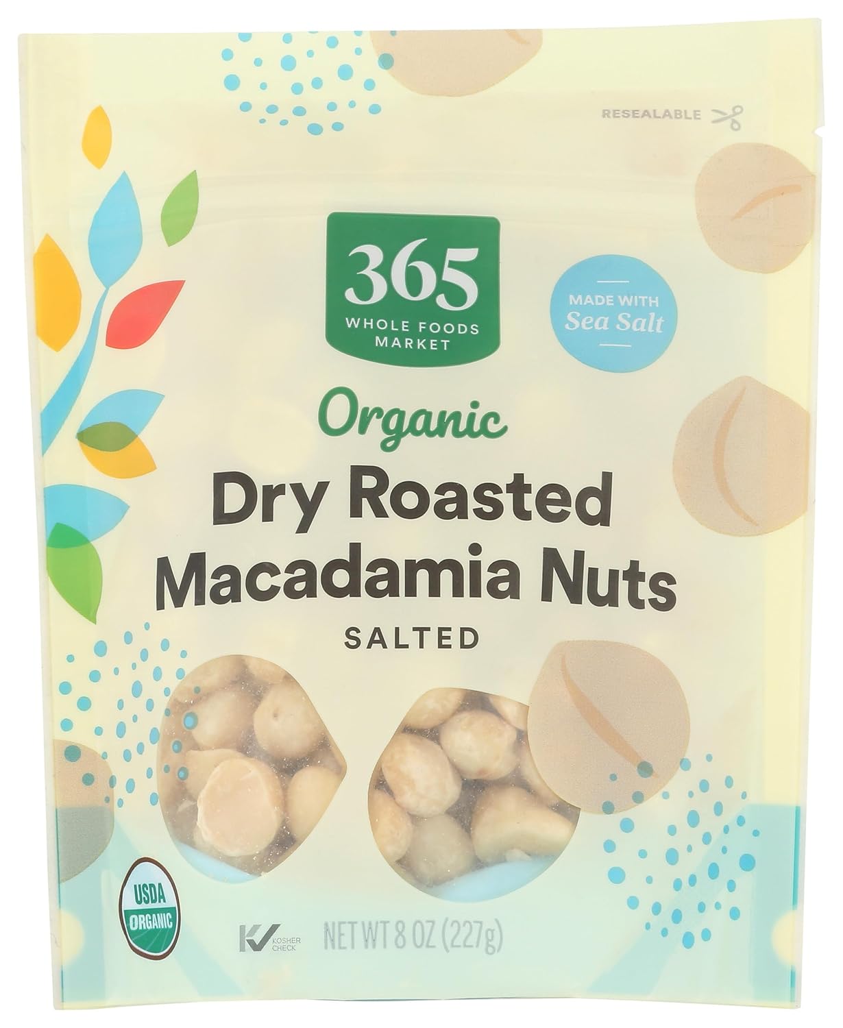 365 by Whole Foods Market, Organic Macadamia Nuts, 8 Ounce (Pack of 3)