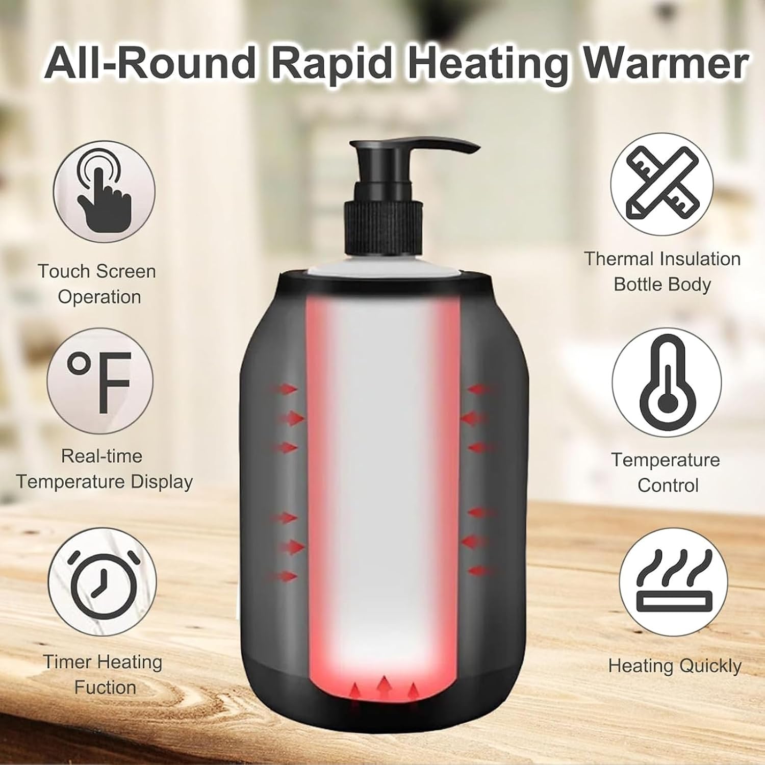 Massage Oil Warmer Digital Lotion Warmer Gel Cream Heater Electric Oil Warmer with 2 Lotion Warmer Dispenser Bottle for Home SPA Salon Massage(Black)