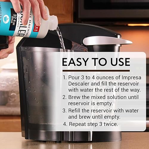Miniatura 6 de IMPRESA 10 usos descalcificadores de cafetera de 32 onzas para Keurig y prácticamente todas las máquinas de café y espresso de un solo uso,