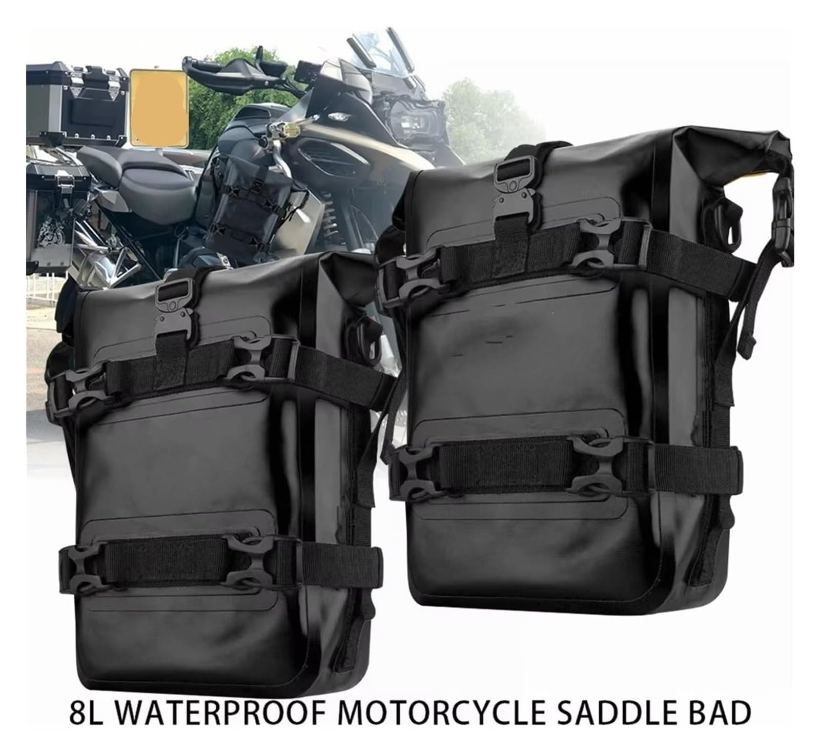 Moto Paraurti Borsa per R1200GS per R1250GS per ADV per NC750X per CB500X Barre di Protezione per Telaio Moto Borsa da Sella Impermeabile per Bagagli(2PC Army Green)