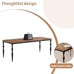 78.8" Rectangular Dining Table for 6, Rustic Farmhouse Kitchen & Dining Room Table with Large Wooden Tabletop, Heavy-Duty Legs, Ideal for Big Families, Parties Everyday Dining (Engineered Wood, Black)