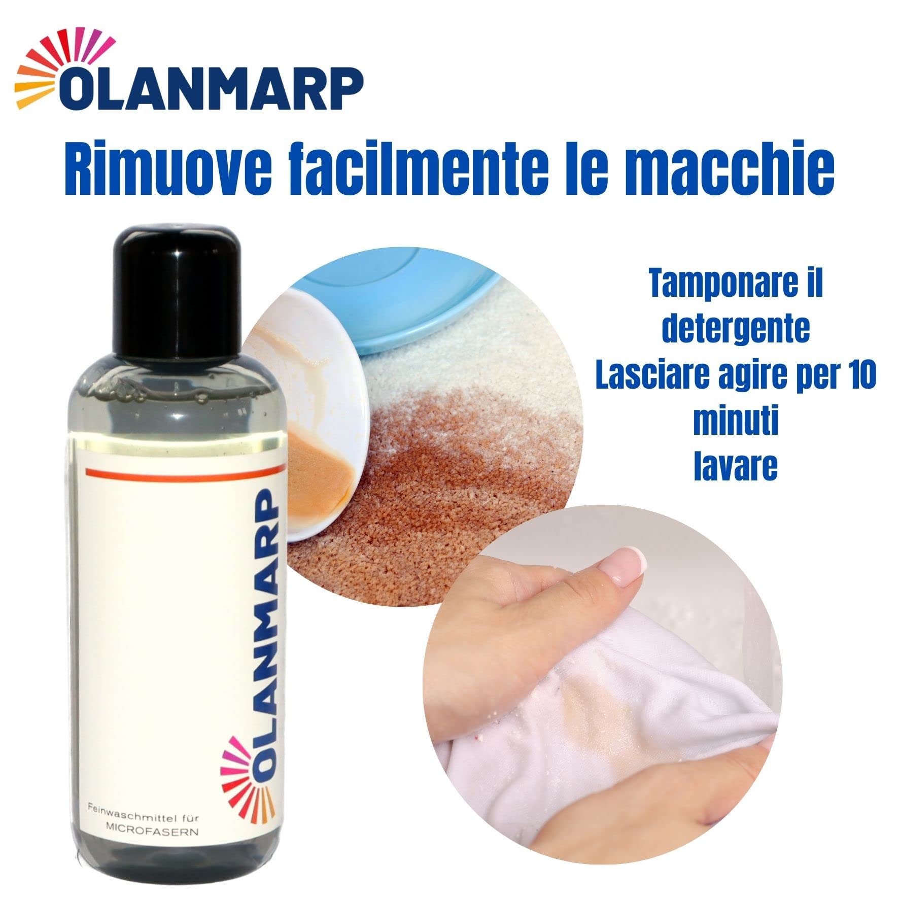 Detersivo concentrato in microfibra – detersivo liquido per lavare a mano + in lavatrice (480 ml, senza rete di lavaggio)