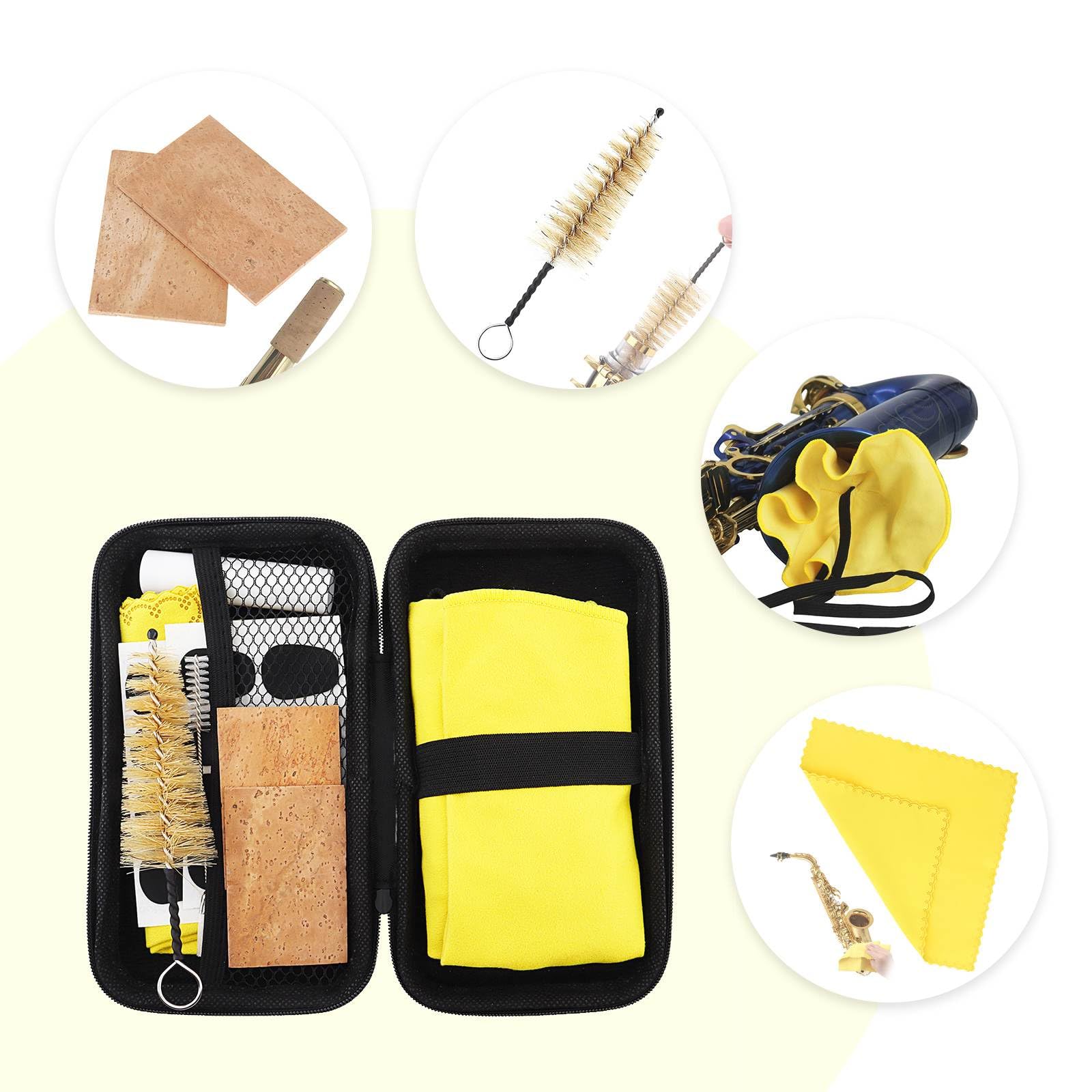 Alto Tenor Soprano Saxophone Cleaning Cloths Kit with Case - Image 3