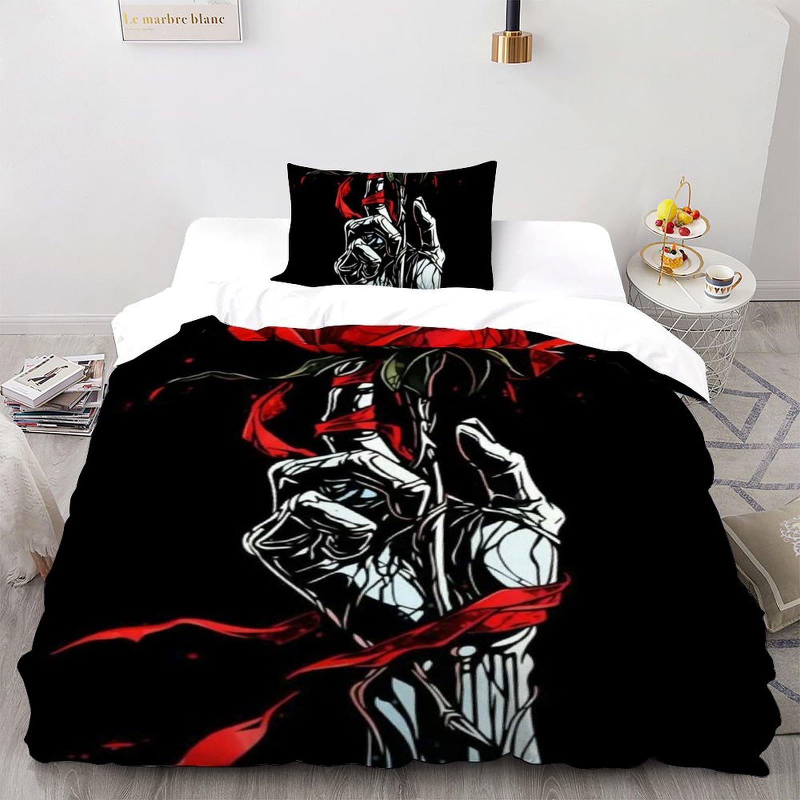 Ensemble de literie les roses fleurs motif 3D pour chambre de fille