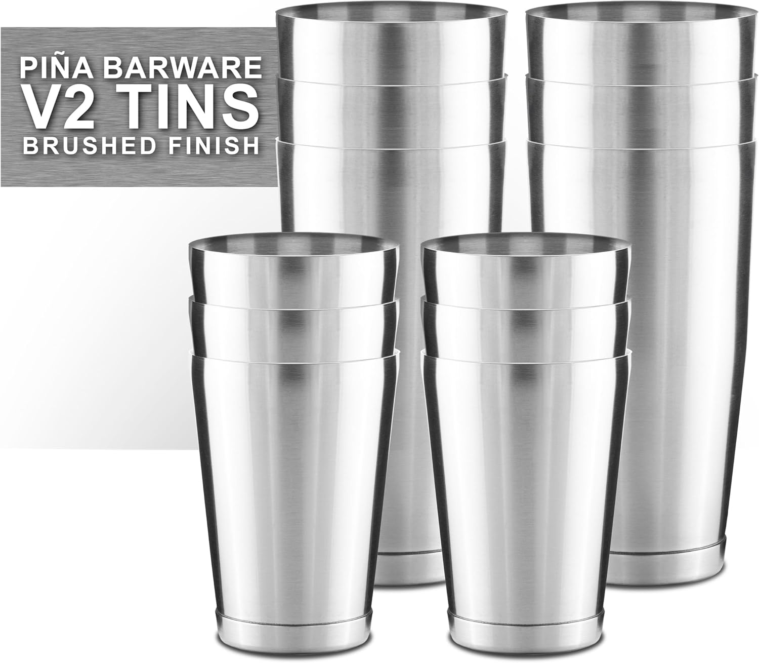 Piña Barware Stainless Steel Commercial Bar Boston Shaker