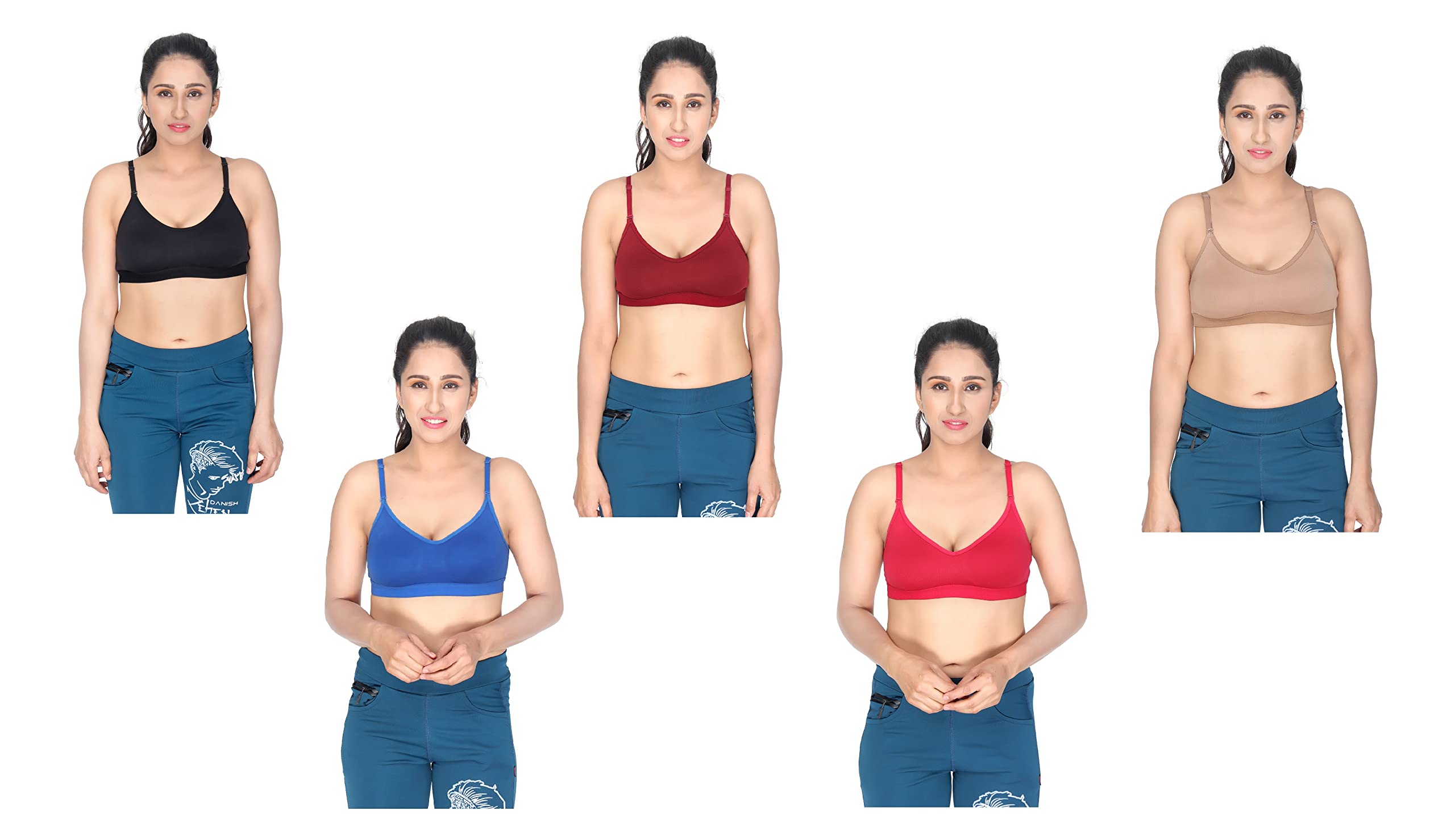 Sports Bra for Girls and Women Daily use Bra Combo Pack of 5-image-44