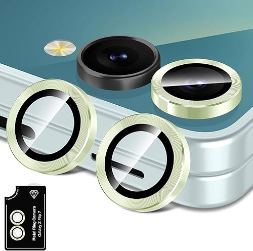 Miniatura 163 de Protector de lente de cámara para Samsung Galaxy S25 FE, cubierta individual de lente de vidrio templado con anillo de metal, [fuerte adsorción]