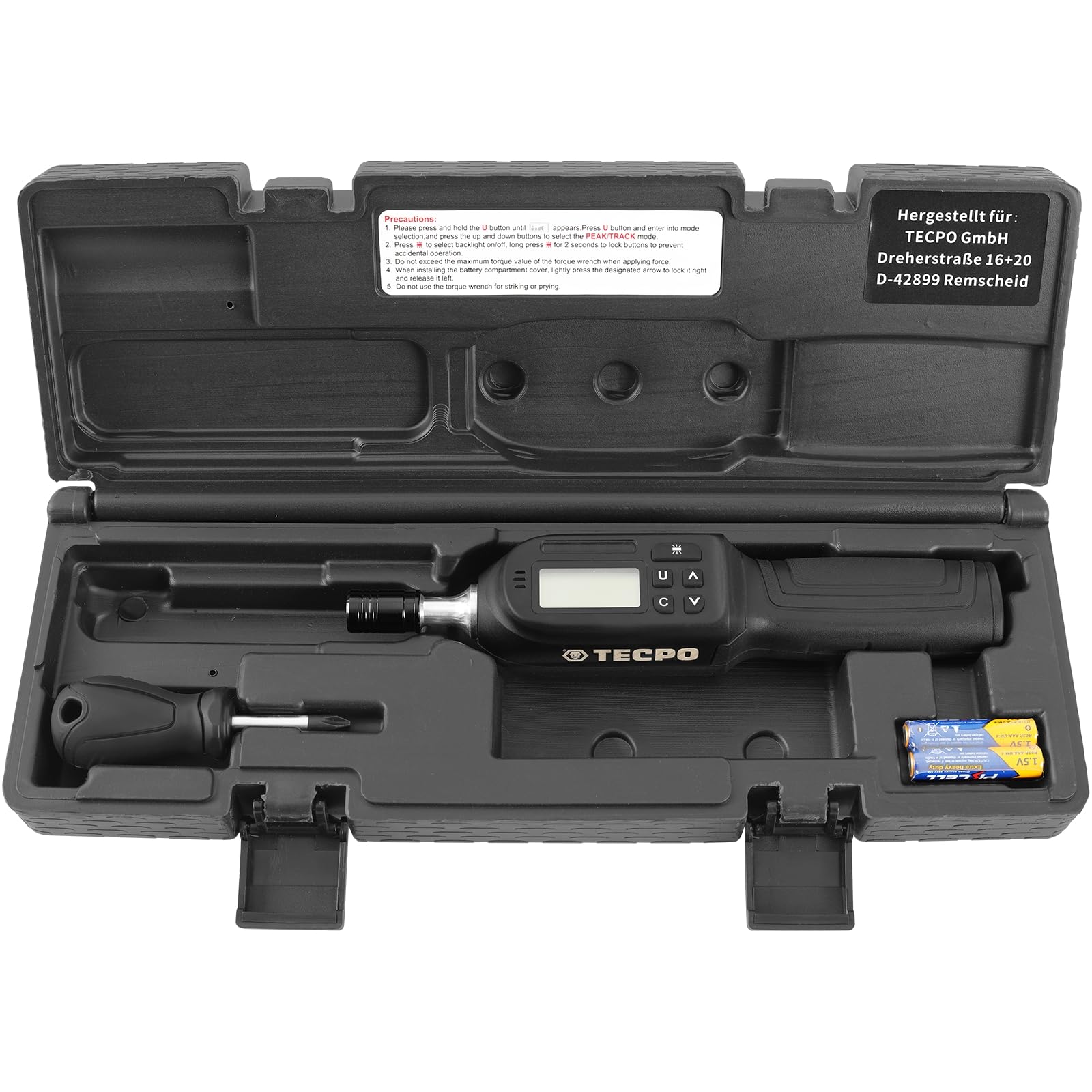 TECPO Destornillador dinamométrico digital de 1/4 pulgadas, 0,3 – 8 Nm, juego de destornilladores dinamométricos ajustables, juego de herramientas para coche, bicicleta, modelismo y bricolaje
