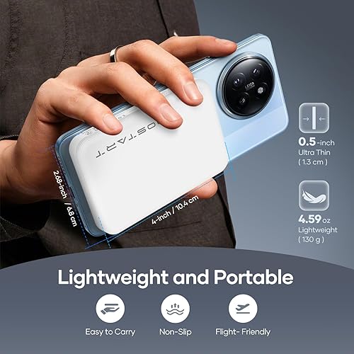 Miniatura 6 de Cargador portátil inalámbrico para Samsung, banco de energía ultra delgado de 5000 mAh con innovadora ventosa eléctrica, compatible con teléfono