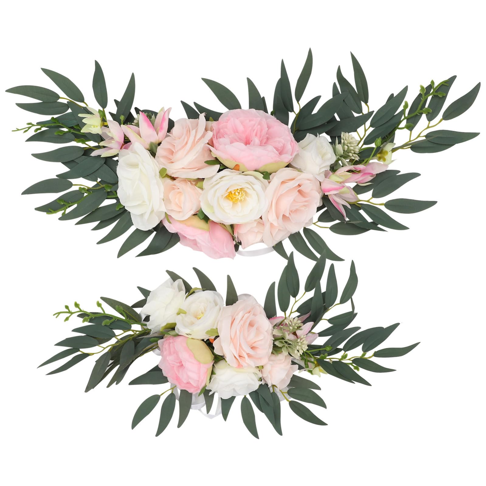 SOLUSTRE Fiori Artificiali per Tabellone di Benvenuto Nozze, 2 Pezzi Rosa | Set Decorativo in Tessuto, Riutilizzabile e Facile da Pulire, per Centrotavola e Progetti Fai da Te