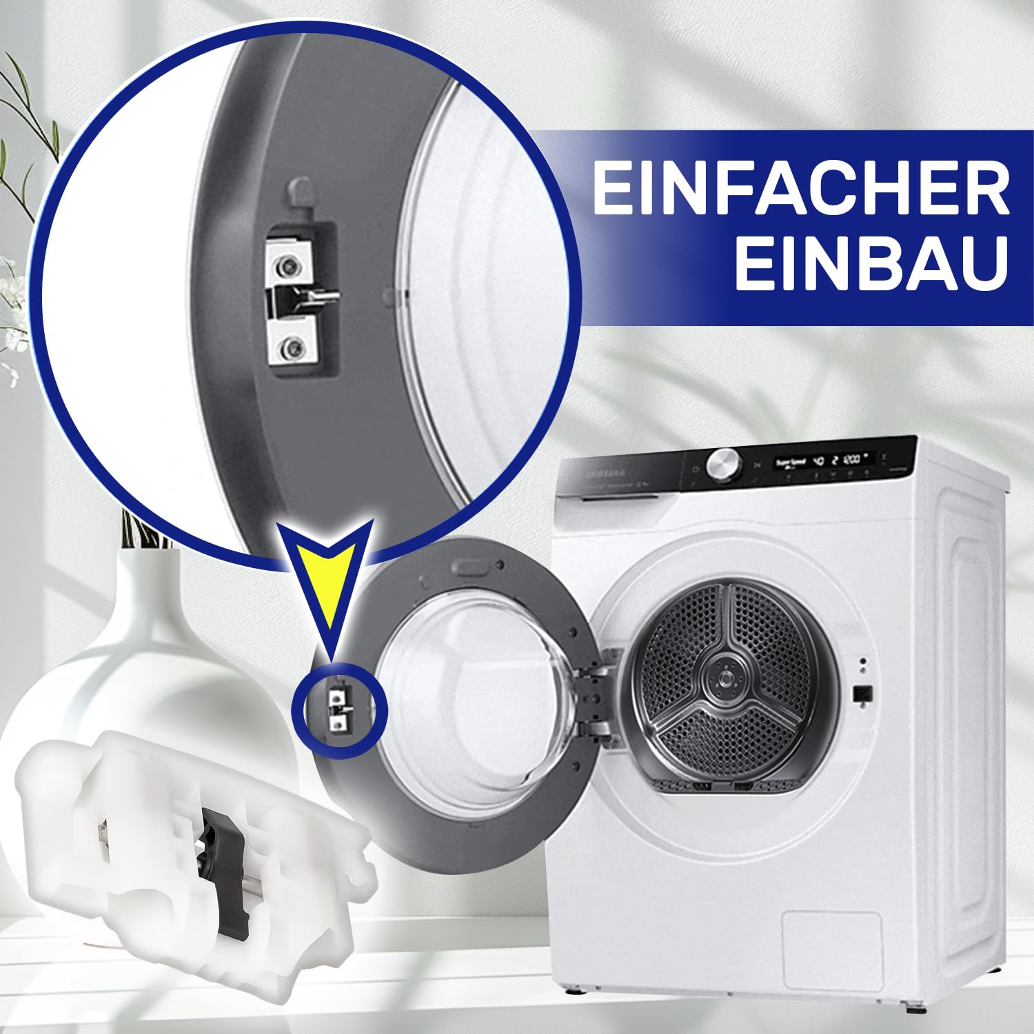 Türschloss der Trockner mit dem Originalcode 00623797 623797 für Bosch für Siemens Logixx Avantixx EcoLogixx Maxx Extraklasse iQ300 iQ500 iQ700 iQ800 - MADE IN GERMANY - Garantie 10 Jahre - MONTERAL