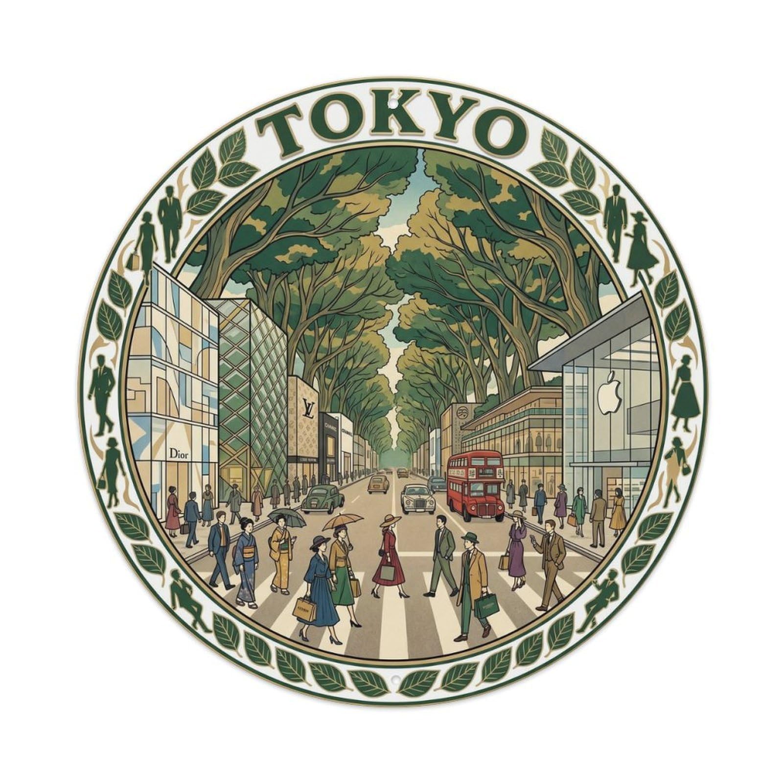 Olhnbad Style Tokyo Omotesando Zelkova Tree Avenue Fashion Boutique Metal Tin Sign
