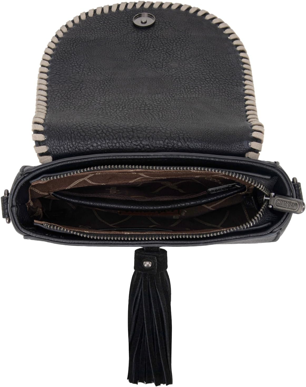 Wrangler Saddle Bag Purses for Women Small Crossbody Satchal Bag Embossed Braid Handbags - Image 4