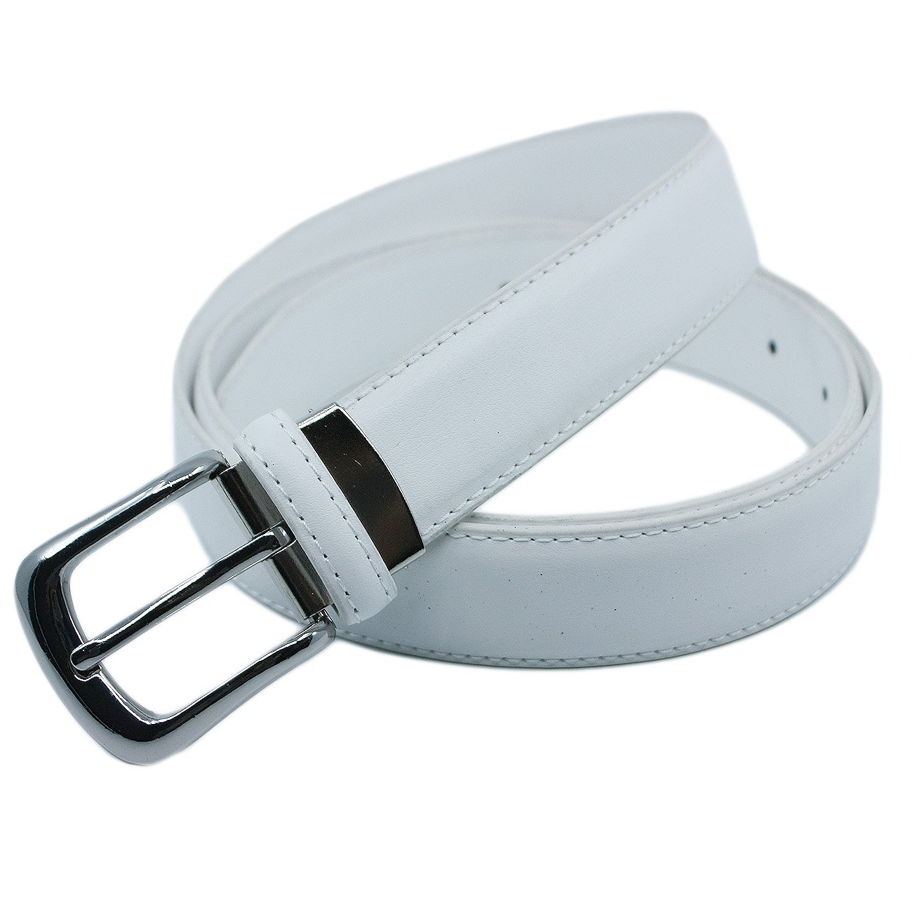 YEHMANClassic 3cm Wide Cowhide Split Leather Adjustable Belt Silver Pin Buckle 120cm