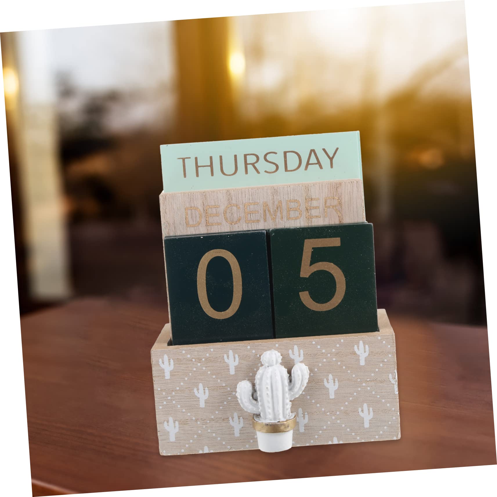 Calendario Perpetuo Legno Per Scrivania Decorazione Unica e Funzionale Calendario Mensile e Giornaliero Per Casa e Ufficio Design Chic e Compatto Per Ogni Spazio Per Scuole Hotel e