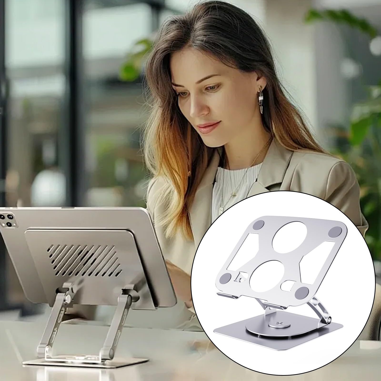 Elevadores de soporte para laptop con diseño de huecos compatibles con dispositivos de hasta 15.9 pulgadas de refrigeración de montaje de metal