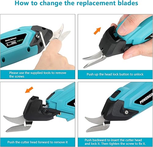 Miniatura 5 de Tijeras eléctricas inalámbricas para cortar tela, cartón, placa de cristal, tela, cuero, alfombra, papel, tijeras eléctricas de cortecortador con 2