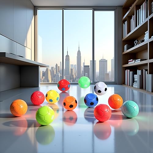 Miniatura 5 de Balón de fútbol de color aleatorio, 6 unidades - Pelotas de fútbol giratorias de mano, juguetes de fútbol para aliviar el estrés, pelotas de fútbol